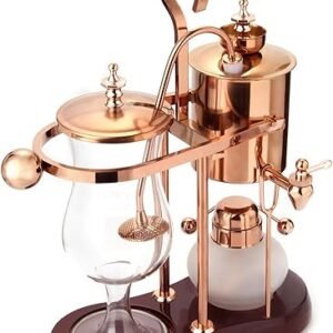 Diguo Belgian/Belgium Luxury Royal Family Balance Syphon Coffee Maker, Siphon Brewer, Elegant Design Retro-Style (Polished Rose Gold)