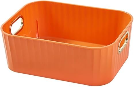 FMURY Desktop Storage Box Light Luxury Cosmetic Stationery Blanket Macaron Sundry Snack Office Home Holder(Orange)