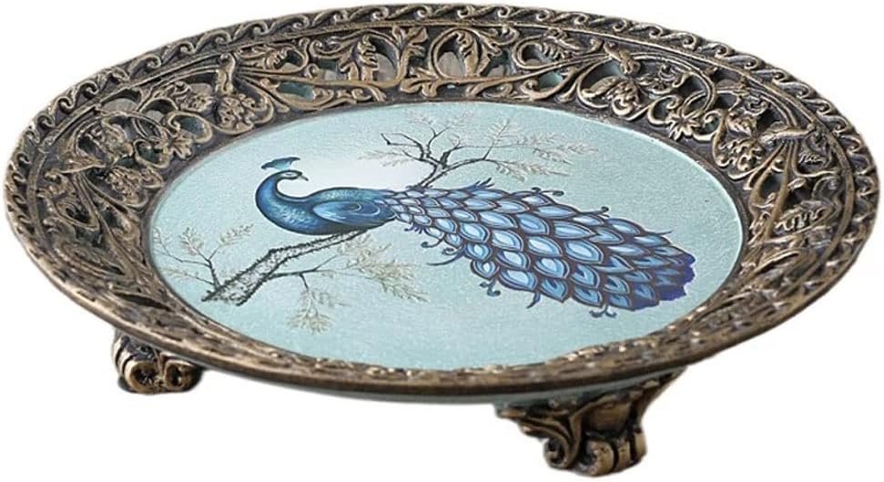 FMURY Large Fruit Tray Living Room Light Luxury Snack Tray Resin Storage Dried Fruit Tray