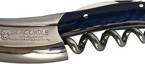 Laguiole En Aubrac Sommelier Waiter's Corkscrew, Juma Blue Handle, Wine Opener With Foil Cutter & Bottle Opener