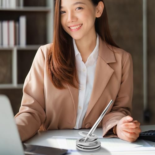 Magnetic Floating Pen with Spiral Stand, Silver, Levitating Display,Luxury Aluminum Alloy,Futuristic Design,Pen for Women &Men,Desk Decor,Gift for... - Image 6