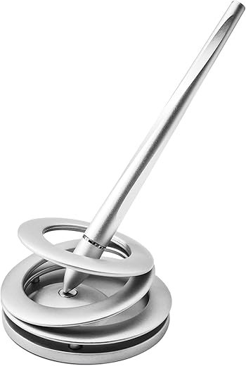 Magnetic Floating Pen with Spiral Stand, Silver, Levitating Display,Luxury Aluminum Alloy,Futuristic Design,Pen for Women &Men,Desk Decor,Gift for...