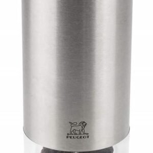 Peugeot - Elis Sense u'Select Electric Pepper Mill - Adjustable Grinder, Battery Powered - Blue LED Light, Stainless Steel, 8-inches