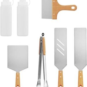 Stainless Steel Frying Shovel Cooking Shovel Clip Steak Iron Plate Barbecue Tool Set