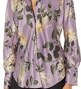 Vince Womens Lilac Bias L/S Blouse