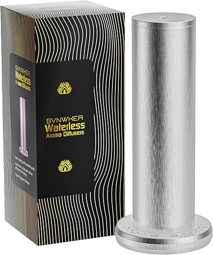 Waterless Essential Oil Diffuser,Aromatherapy Diffusers,Scent Diffusers for Home,Large Room, Hotel Scent Diffuser, 1000sq.ft, Aroma Diffusers (Silver)