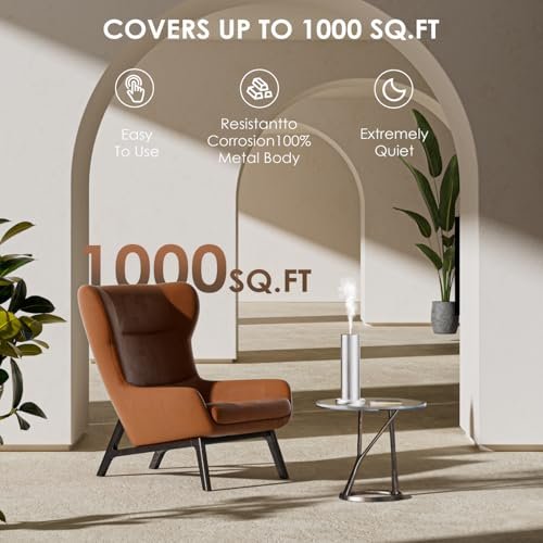 Waterless Essential Oil Diffuser,Aromatherapy Diffusers,Scent Diffusers for Home,Large Room, Hotel Scent Diffuser, 1000sq.ft, Aroma Diffusers (Silver) - Image 5