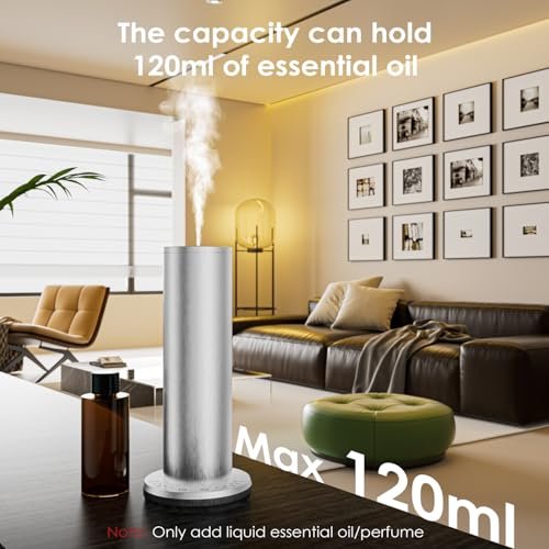 Waterless Essential Oil Diffuser,Aromatherapy Diffusers,Scent Diffusers for Home,Large Room, Hotel Scent Diffuser, 1000sq.ft, Aroma Diffusers (Silver) - Image 7
