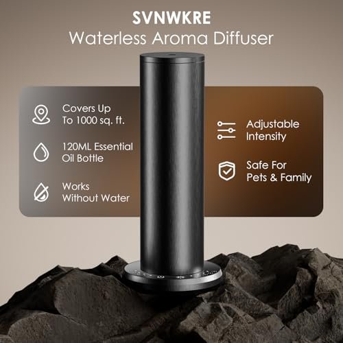 Waterless Essential Oil Diffuser,Aromatherapy Diffusers,Scent Diffusers for Home,Large Room, Hotel Scent Diffuser, 1000sq.ft, Aroma Diffusers (Black) - Image 2