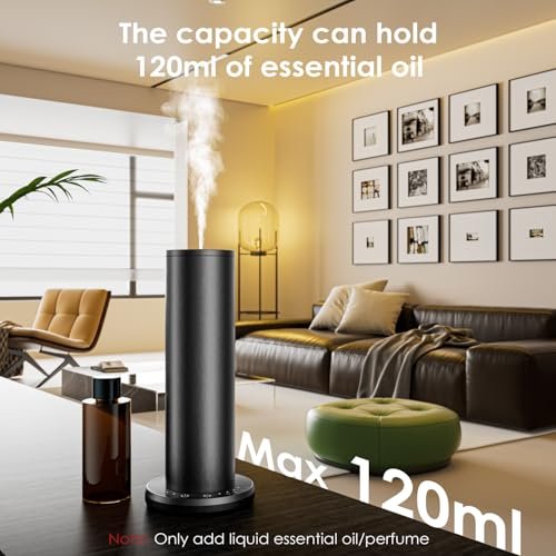 Waterless Essential Oil Diffuser,Aromatherapy Diffusers,Scent Diffusers for Home,Large Room, Hotel Scent Diffuser, 1000sq.ft, Aroma Diffusers (Black) - Image 7