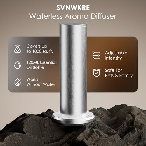 Waterless Essential Oil Diffuser,Aromatherapy Diffusers,Scent Diffusers for Home,Large Room, Hotel Scent Diffuser, 1000sq.ft, Aroma Diffusers (Silver) - Image 2